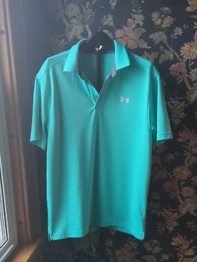 Under Armour Men’s Teal Performance Polo Shirt Size M Golf Polo